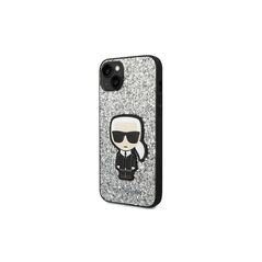 Karl Lagerfeld case for iPhone 14 Plus 6,7&quot; KLHCP14MGFKPG silver HC Glitter Flakes Ikonik 3666339077402