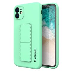 Wozinsky Kickstand Case silicone case with stand for iPhone 12 Pro Max mint