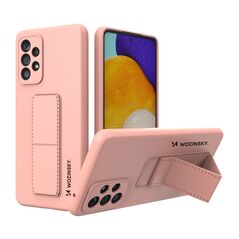 Wozinsky Kickstand Case Silicone Stand Cover for Samsung Galaxy A73 Pink