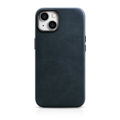 iCarer Oil Wax Premium Leather Case iPhone 14 Magnetic Leather Case with MagSafe Dark Blue (WMI14220701-BU)