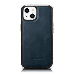 iCarer Leather Oil Wax case covered with natural leather for iPhone 14 blue (WMI14220717-BU)