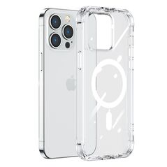 Joyroom Magnetic Defender Magnetic Case for iPhone 14 Pro Max Armored Cover with Hooks Stand Clear (MagSafe Compatible)