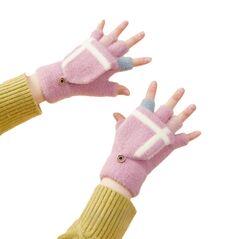 Women's/children's winter telephone gloves - pink