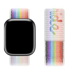 Hoco Watchband Hoco WA02 42/44/45/49mm από Nylon για Apple Watch series 1/2/3/4/5/6/7/8/SE/Ultra White Rainbow 38137 6931474786050