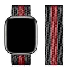 Hoco Watchband Hoco WA03 Simple Beauty 38/40/41mm για Apple Watch series 1/2/3/4/5/6/7/8/SE Stainless Steel Μαύρο και Κόκκινο 38173 6931474786463