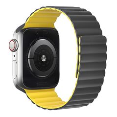 Hoco Watchband Hoco WA07 Flexible 42/44/45/49mm για Apple Watch 1/2/3/4/5/6/7/8/SE/Ultra Γκρι Κίτρινο Silicon Band 38225 6931474787378