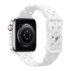 Hoco Watchband Hoco WA09 Flexible Rhombus Hollow 42/44/45/49mm για Apple Watch 1/2/3/4/5/6/7/8/SE/Ultra Λευκό Silicon Band 38252 6931474787675