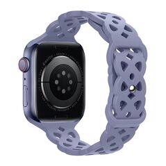 Hoco Watchband Hoco WA09 Flexible Rhombus Hollow 42/44/45/49mm για Apple Watch 1/2/3/4/5/6/7/8/SE/Ultra Lavender Grey Silicon Band 38266 6931474787811
