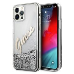 Guess GUHCP12LGLVSSI iPhone 12 Pro Max 6.7&quot; silver/silver hardcase Glitter Vintage Script