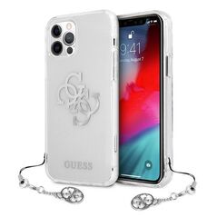 Guess GUHCP12LKS4GSI iPhone 12 Pro Max 6.7&quot; Transparent hardcase 4G Silver Charms Collection