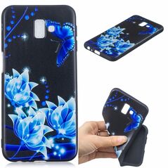 Slim Case Art SAMSUNG J6+ J6 PLUS blue flower and butterfly 09065420