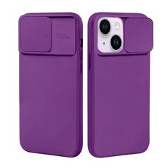 Case IPHONE 14 Silicone with Camera Cover Nexeri Silicone Lens dark purple 5904161137818