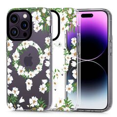 Case IPHONE 14 PRO MAX Tech-Protect MagMood MagSafe White Daisy transparent 9490713935866