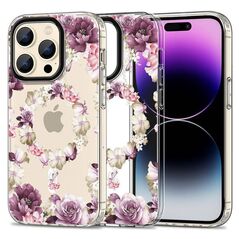 Case APPLE IPHONE 15 PRO MAX Tech-Protect MagMood MagSafe Rose Floral transparent 9319456605419