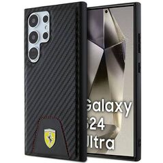 Original Case SAMSUNG GALAXY S24 ULTRA Ferrari Hardcase Carbon Stitched Bottom (FEHCS24LN3PUK) black 3666339242589