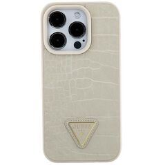 Guess GUHCP15SPCRTHCD iPhone 15 6.1&quot; gold/gold hardcase Croco Triangle Metal Logo