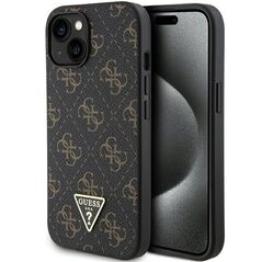 Guess 4G Triangle Metal Logo Case for iPhone 15/14/13 - Black