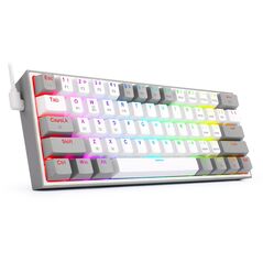 Gaming πληκτρολόγιο - Redragon K617 Fizz RGB (White/Grey) RD-K617GR 83870 έως 12 άτοκες Δόσεις