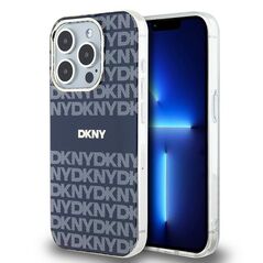 DKNY case for iPhone 15 Pro 6,1&quot; DKHMP15LHRHSEB niebieska HC Magsafe pc tpu repeat texture pattern w stripe 3666339267834