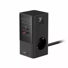 Baseus Charging Station 2xUSB, 2xType-C, 3xShuko, Fast Charging 35W, 1.5m - Baseus (E00023606113-00) - Cluster Black 6932172631918 έως 12 άτοκες Δόσεις