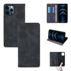 Θήκη Πορτοφόλι Vintage Magnet Wallet Sonique Apple iPhone 12 / iPhone 12 Pro Μαύρο - Sonique - Μαύρο - iPhone 12, iPhone 12 Pro - Θήκη Πορτοφόλι