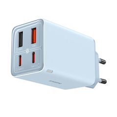 Baseus Charger for 2x USB Socket, 2x Type-C, 65W + Type-C to Type-C Cable - Baseus (P10162701313-00) - Blue 6932172644451 έως 12 άτοκες Δόσεις