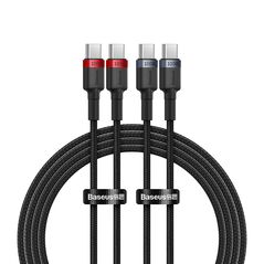 Baseus Cafule USB-C / USB-C cable 100W 1 m - red-black and black-gray (2 pcs.)