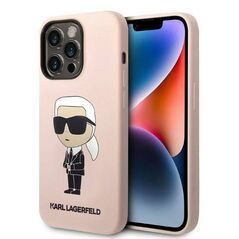 Original Case IPHONE 14 PRO MAX Karl Lagerfeld Hardcase Silicone Ikonik (KLHCP14XSNIKBCP) pink 3666339098643