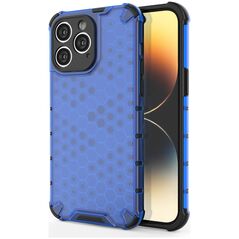 Honeycomb case for iPhone 14 Pro Max armored hybrid cover blue