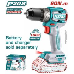 TOTAL ΕΠΑΓΓ. ΔΡΑΠΑΝΟΚΑΤΣΑΒΙΔΟ ΜΠΑΤ. Li-ion 20V / 60Nm BL Motor ΧΩΡΙΣ ΜΠΑΤΑΡΙΑ & ΦΟΡΤΙΣΤΗ (TDLI206021) ως 12 Άτοκες Δόσεις