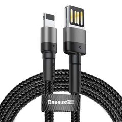 Lightning USB cable (reversible) Baseus Cafule 2.4A 1m (gray-black) 6953156283343