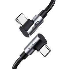 Angle cable USB-C to USB-C UGREEN US335, 5A, 100W, 1m (black) 6957303876969