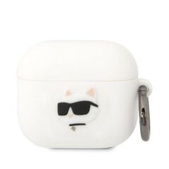 Case APPLE AIRPODS 3 Karl Lagerfeld Silicone Choupette Head 3D white 3666339087944