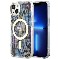 Original Case IPHONE 14 Guess Hardcase Leopard MagSafe (GUHMP14SHLEOPWB) blue 3666339115715