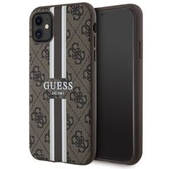 Guess GUHMN61P4RPSW iPhone 11 / Xr brown/brown hardcase 4G Printed Stripes MagSafe