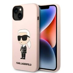 Original Case IPHONE 14 Karl Lagerfeld Hardcase Silicone Ikonik MagSafe (KLHMP14SSNIKBCP) pink 3666339087647