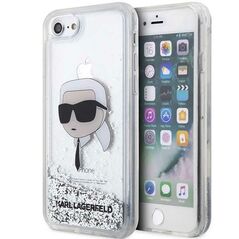 Original Case IPHONE SE 2022 / SE 2020 / 7 / 8 Karl Lagerfeld Hardcase Glitter Karl`s Head (KLHCI8LNKHCH) silver 3666339118860