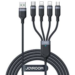 Καλώδιο Σύνδεσης USB 2.0 4in1 Joyroom Braided S-1T4018A18 USB A σε micro USB & USB C & 2 x Lightning 1.2m Μαύρο 6956116758622 6956116758622 έως και 12 άτοκες δόσεις