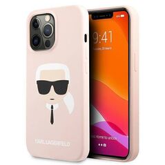 Original Case IPHONE 13 PRO Karl Lagerfeld Hardcase Silicone Karl`s Head (KLHCP13LSLKHLP) light pink 3666339027759