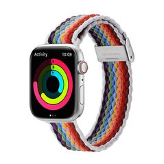 Dux Ducis Strap (Mixture II Version) Apple Watch SE strap, 9, 8, 7, 6, 5, 4, 3, 2, 1 (41, 40, 38 mm) braided strap pale stripes bracelet