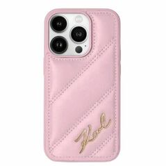 Original Case APPLE IPHONE 15 PRO Karl Lagerfeld Diagonal Quilted Script (KLHCP15MPQDSMGK) pink 3666339252526