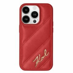 Original Case IPHONE 13 / 14 / 15 Karl Lagerfeld Diagonal Quilted Script (KLHCP15XPQDSMGP) red 3666339252366