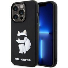 Original Case IPHONE 14 PRO Karl Lagerfeld Hardcase Rubber Choupette 3D (KLHCP14L3DRKHNK) black 3666339122683