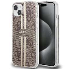 Original Case IPHONE 13 / 14 / 15 Guess Hardcase IML 4G Gold Stripe (GUHCP15SH4PSEGW) brown 3666339222826