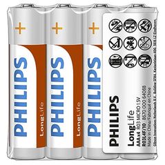 Battery PHILIPS AAA LR03 LONGLIFE 4pcs Power Alkaline 8712581549619