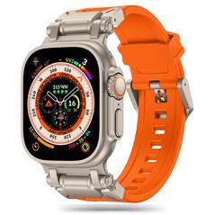 Techsuit Strap for Apple Watch 1/2/3/3/4/4/5/5/5/6/6/7/8/9/SE/SE 2/Ultra/Ultra 2 (42/44/45/49mm) - Techsuit Watchband (W064) - Titanium Silver Orange 5949419225053 έως 12 άτοκες Δόσεις