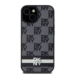 DKNY case for Samsung Galaxy S24 DKHCS24SPCPTSSK black HC PU checkered pattern w printed stripes 3666339276836