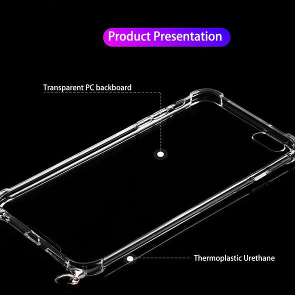 Θήκη Σιλικόνης με Κορδόνι Sonique Armor Clear Samsung Galaxy S24 Plus Μαύρο 5210312024372