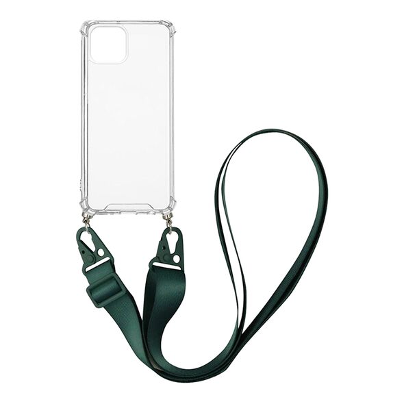 Θήκη Σιλικόνης με Strap Sonique Armor Clear Apple iPhone 13 Πράσινο Σκούρο 5201101818197