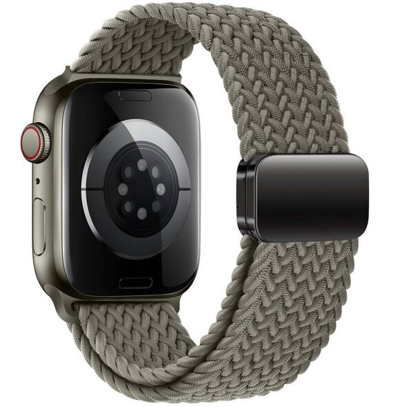 Strap for APPLE WATCH 4 / 5 / 6 / 7 / 8 / 9 / SE / ULTRA 1 / 2 (42 / 44 / 45 / 49 MM) Tech-Protect Nylonmag Olive gray 5906302312788